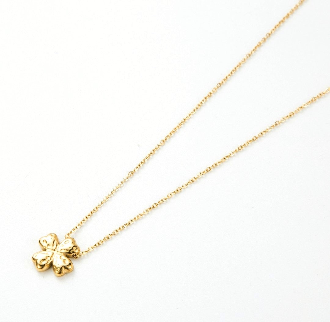 Collier trèfle acier inoxydable