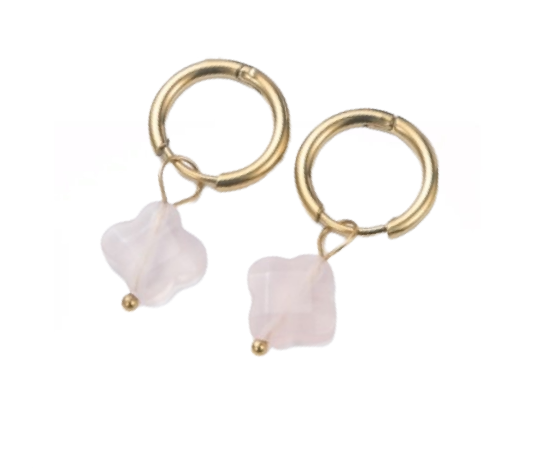 Boucles d'oreilles créoles trèfle