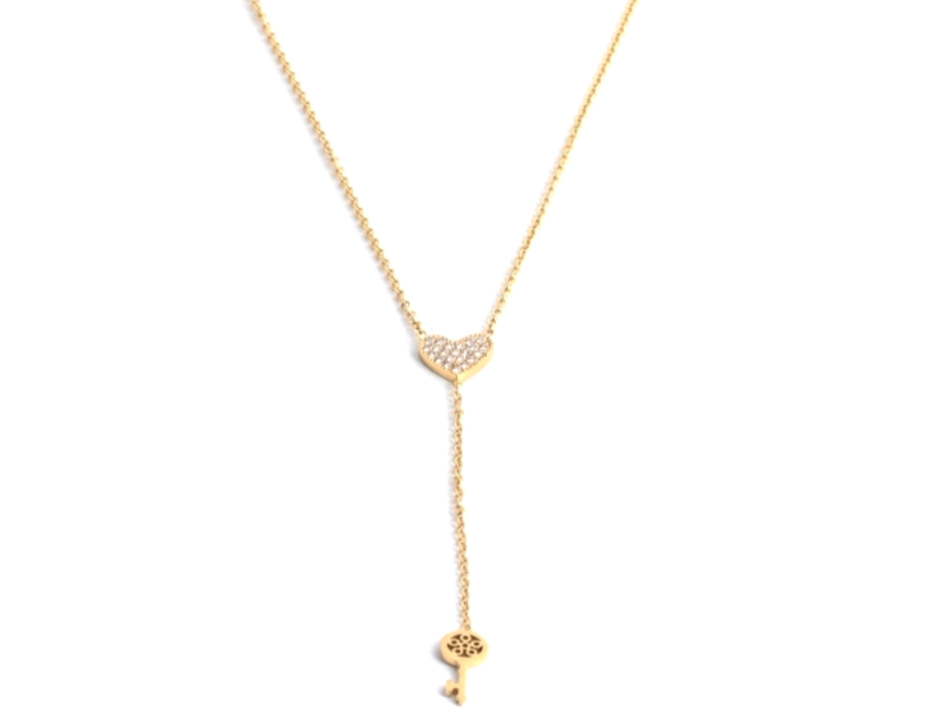 Collier avec coeur et clé