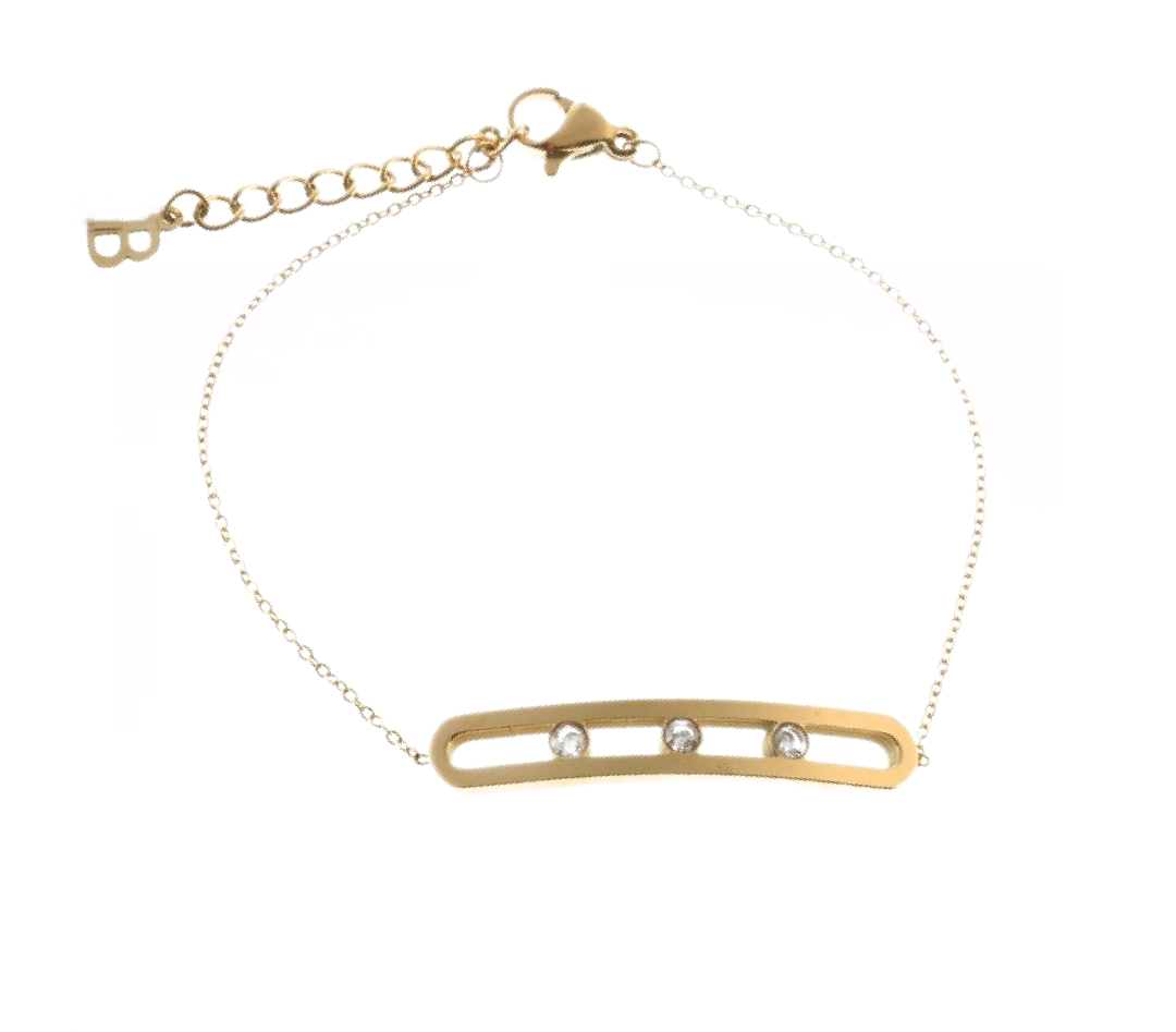 Bracelet acier motif rectangle