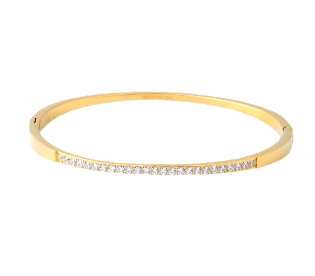 Bracelet jonc acier inoxydable doré