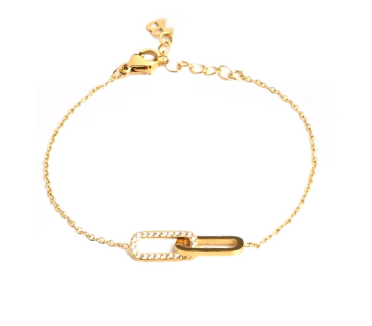 Bracelet reclangles entrelacés acier inoxydable