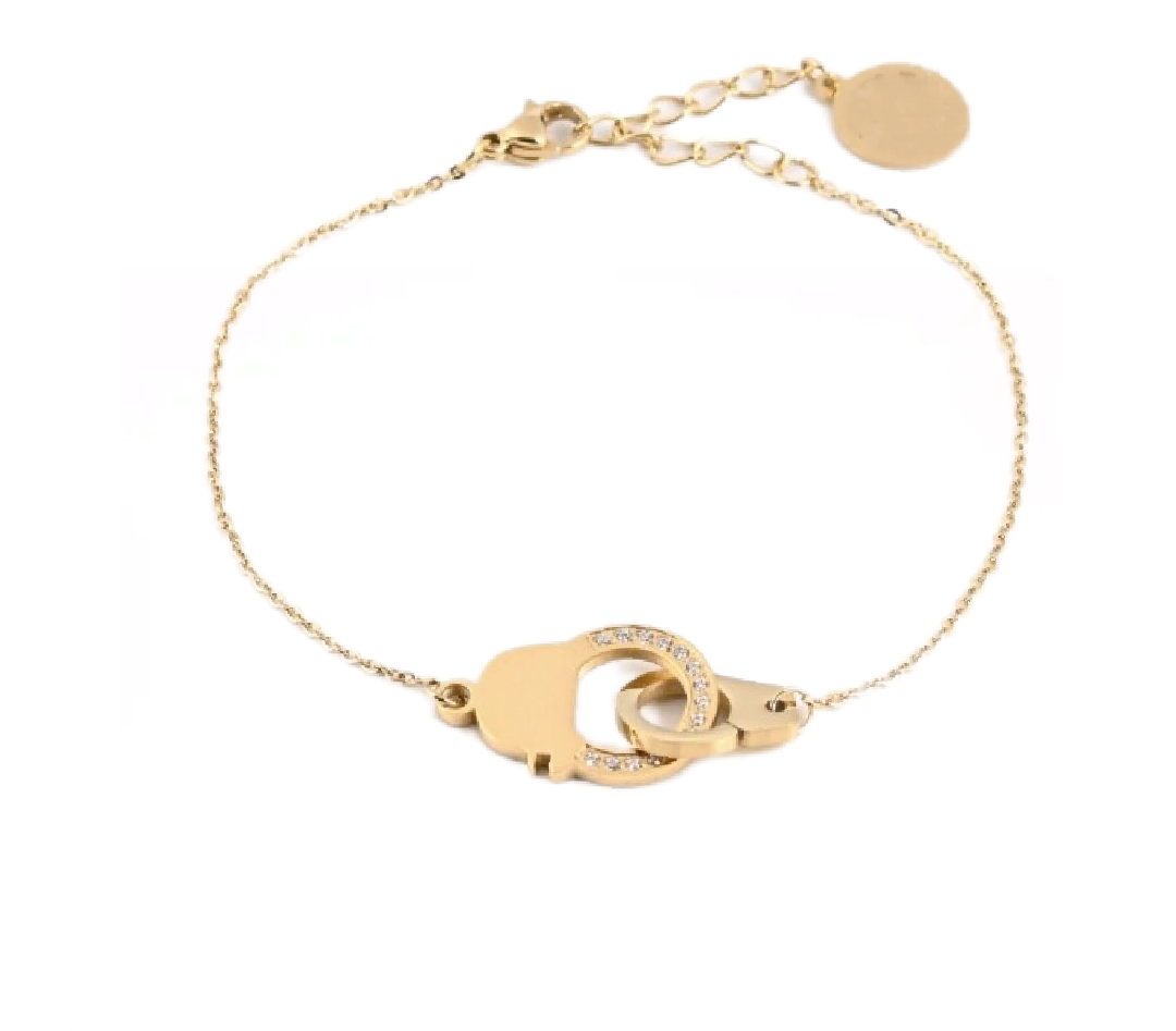 Bracelet menottes entrelacées acier inoxydable