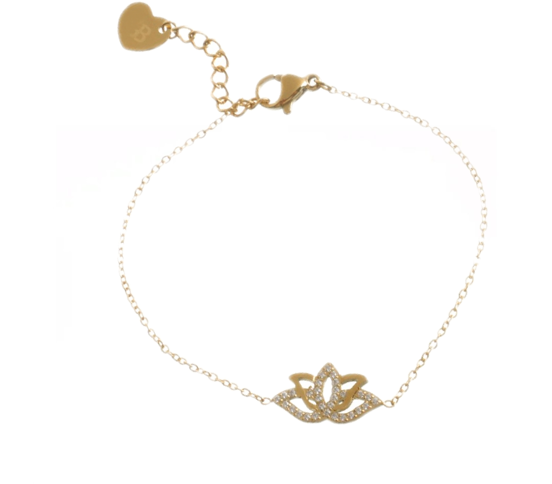 Bracelet fleur de lotus acier inoxydable