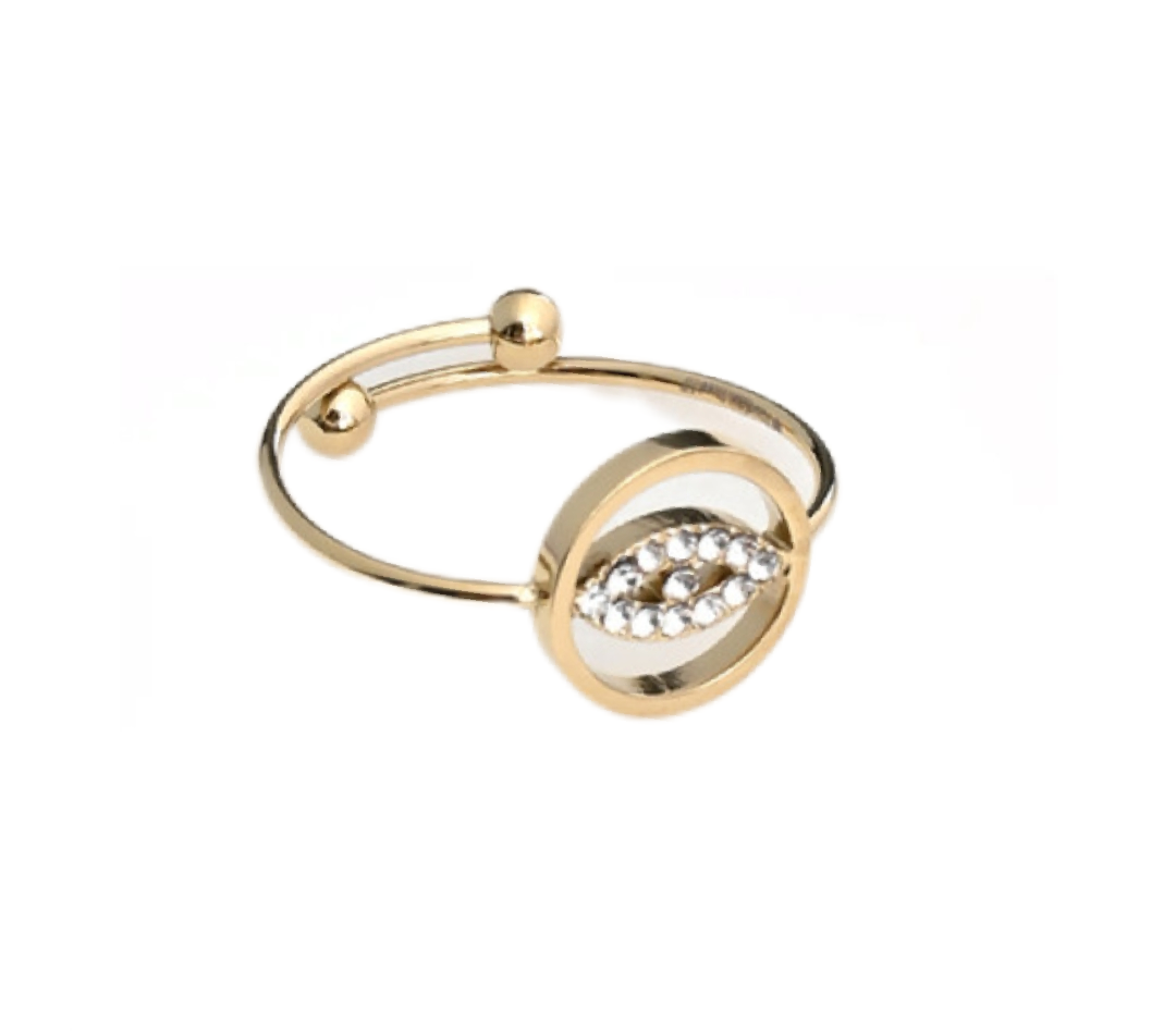 Bague fine œil brillant en acier inoxydable