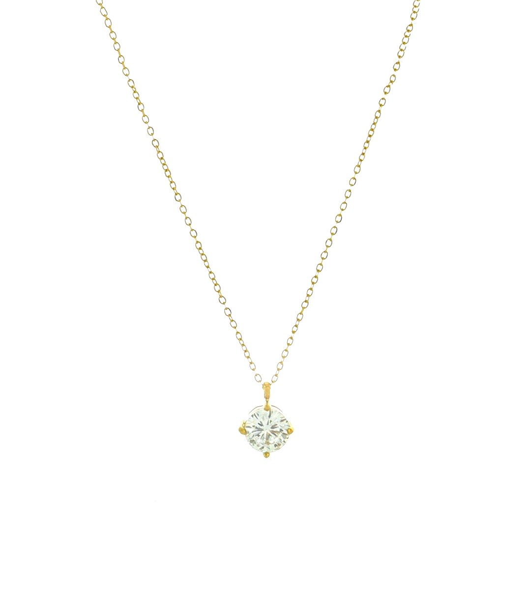 Collier solitaire ras de cou en acier inoxydable doré