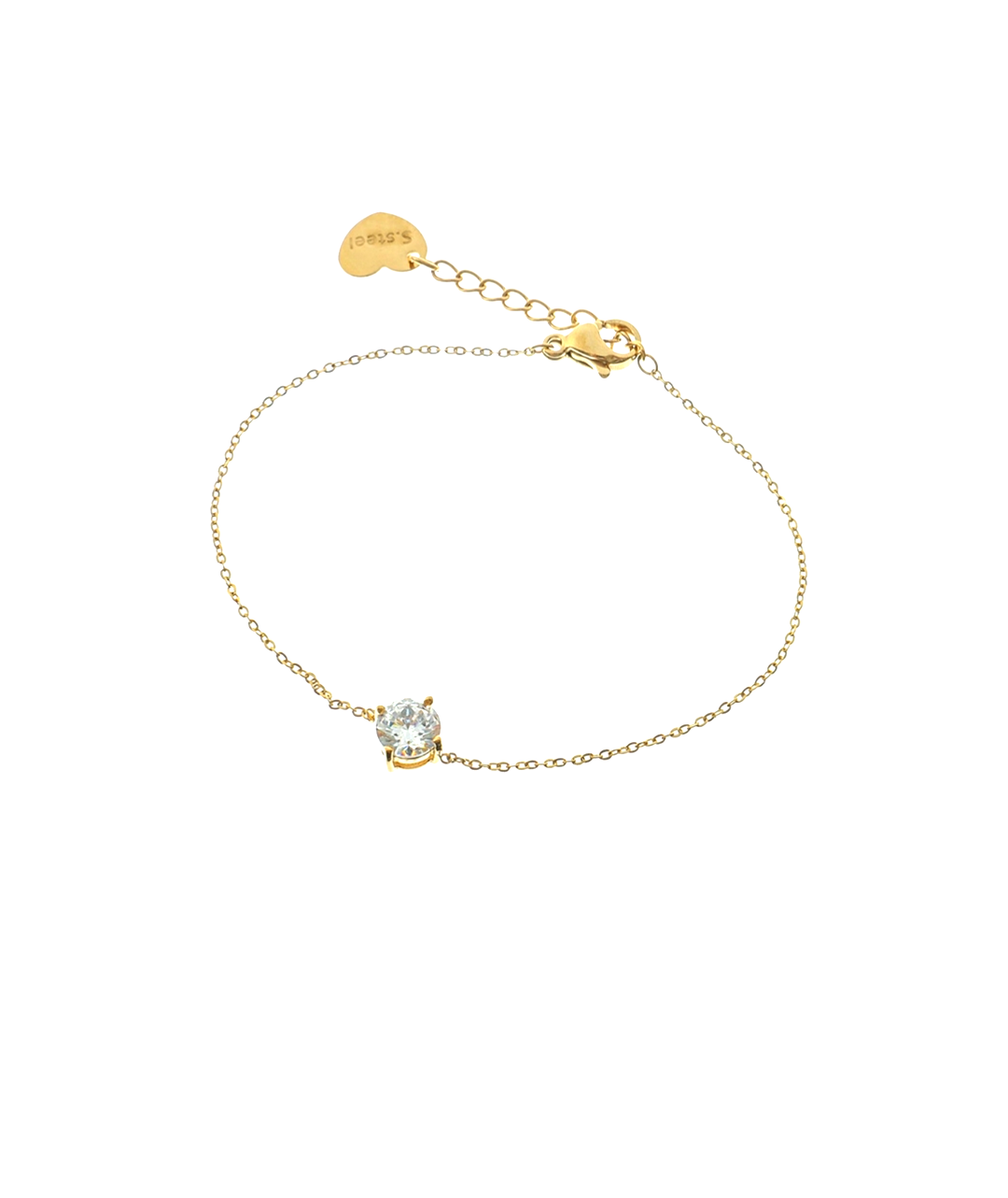 Bracelet solitaire en acier inoxydable