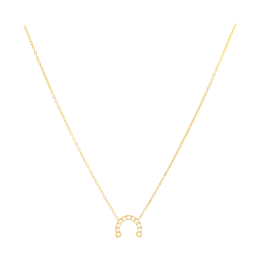 Collier fer à cheval orné de zirconium en acier inoxydable