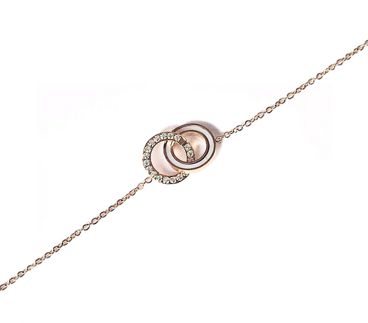 Collier cercles entrelacés en acier inoxydable