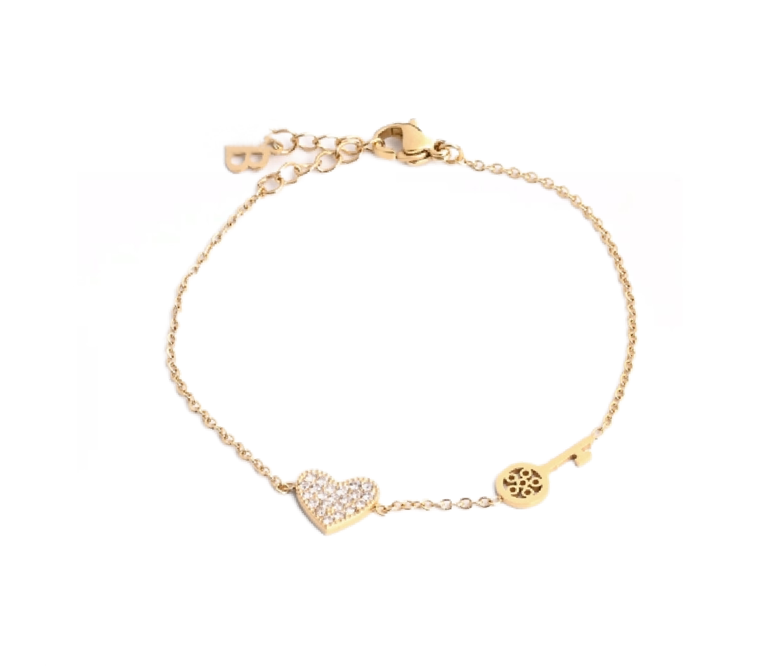 Bracelet coeur et clé