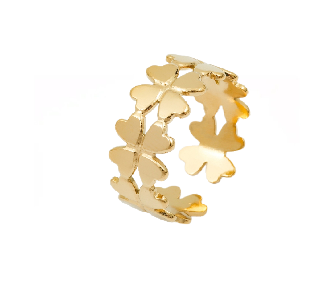 Bague trèfle de coeur