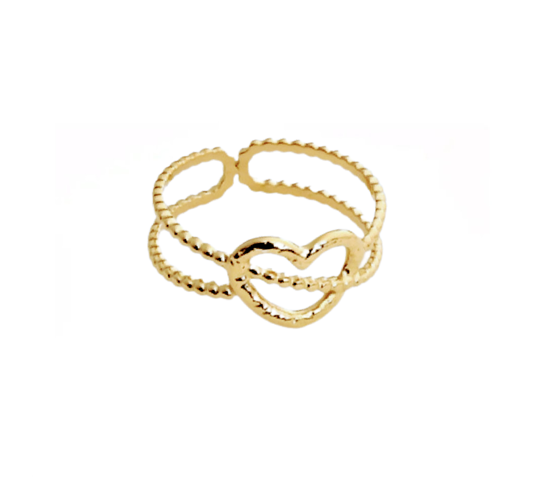 Bague coeur en acier inoxydable