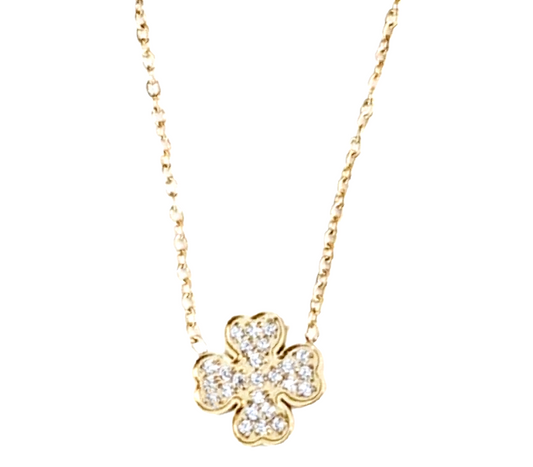 collier trèfle  en acier inoxydable