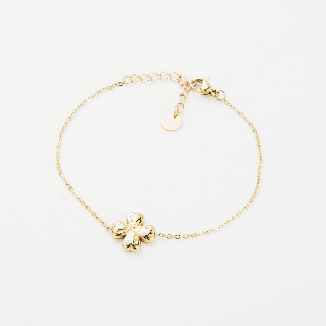 bracelet-trefle-dore-acier-inoxydable
