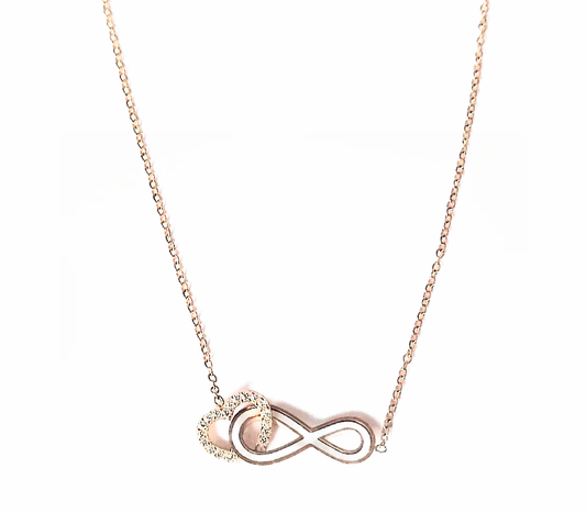 Collier acier coeur infini 