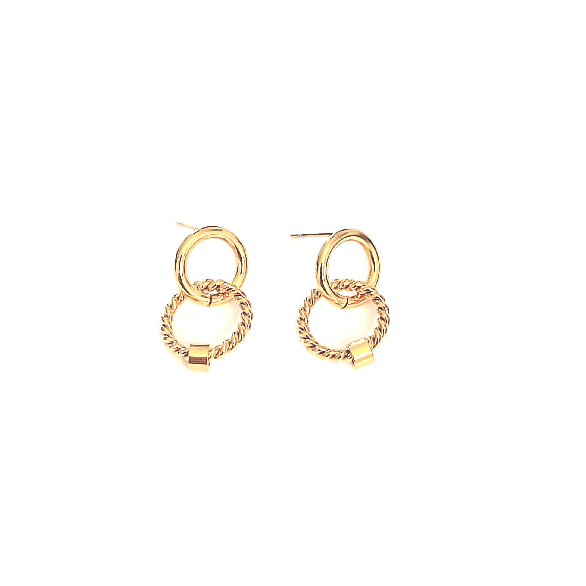 Boucles d'oreilles double cercles 