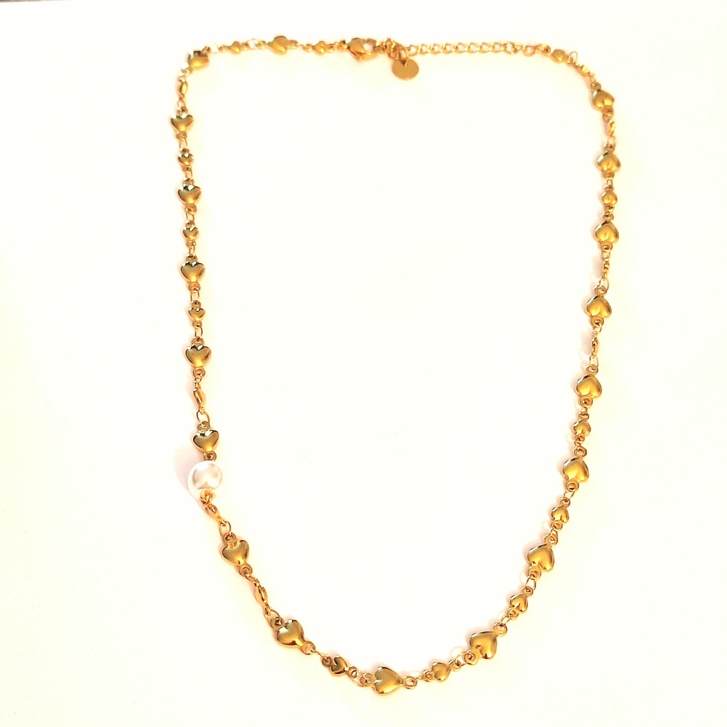 Collier coeur et perles 