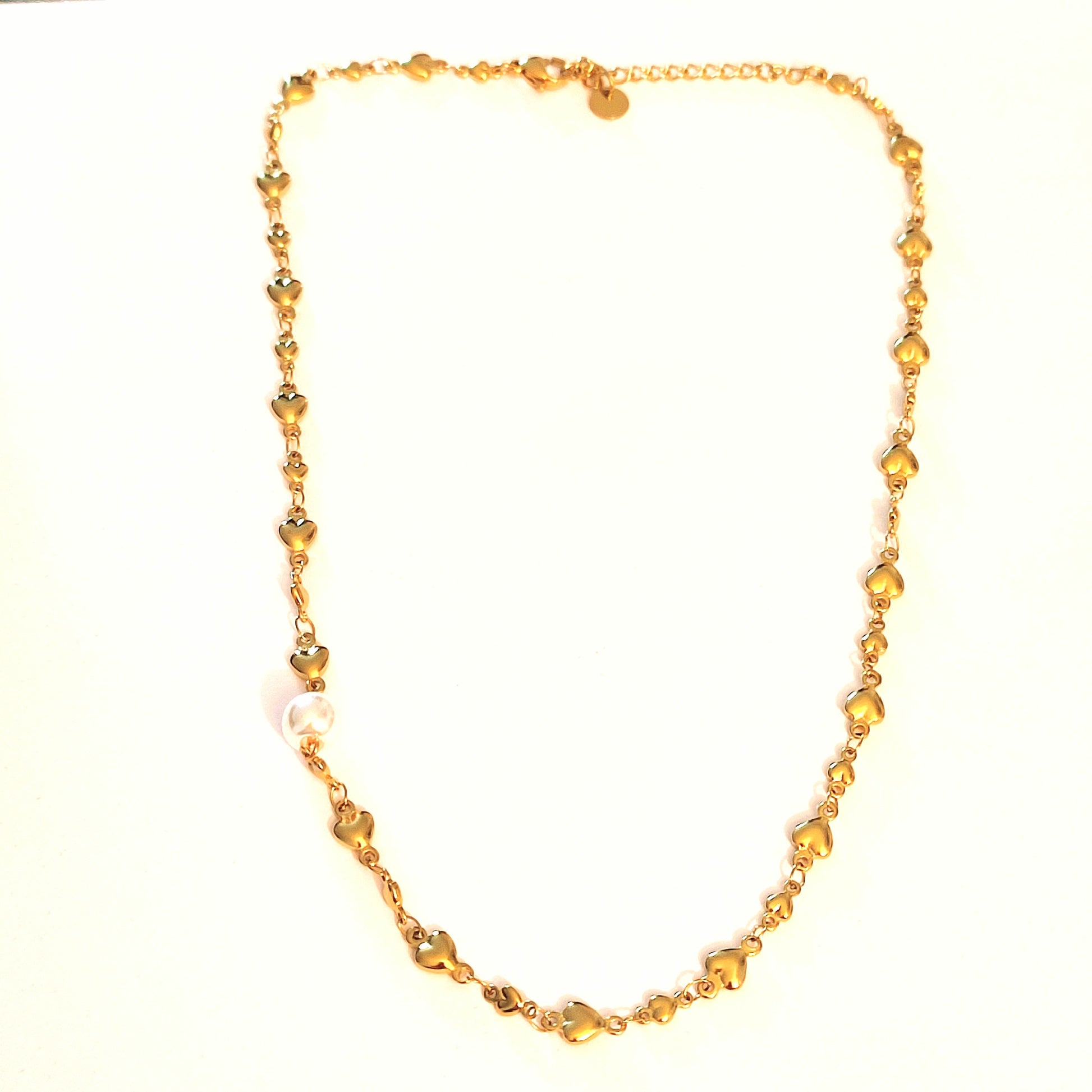 Collier coeur et perles 