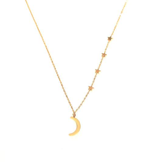 Collier y lune et étoile 