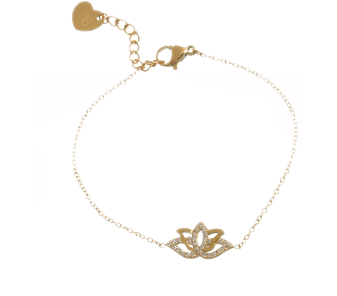 Bracelet fleur de lotus acier inoxydable 