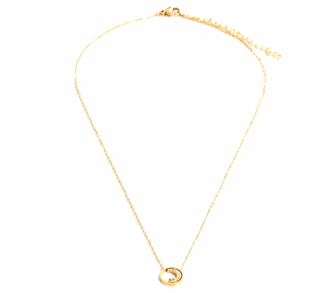 Collier lune et étoile en acier inoxydable 