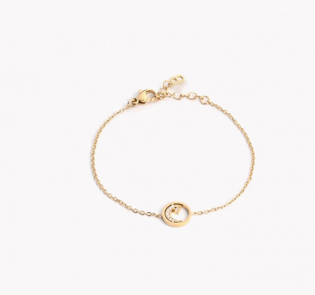 Bracelet lune et étoile