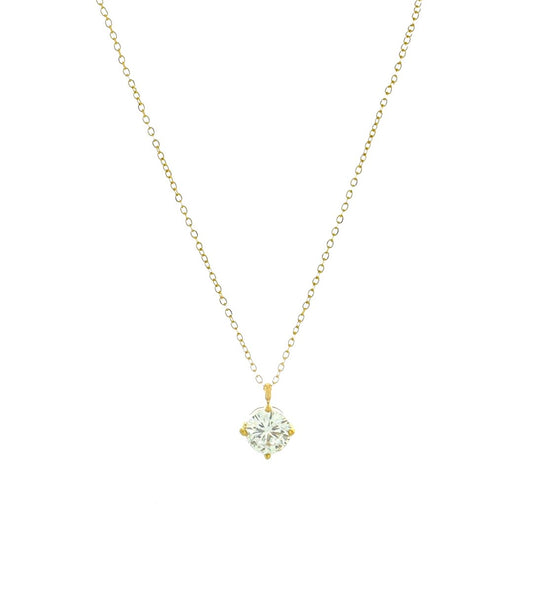 Collier solitaire ras de cou en acier inoxydable doré
