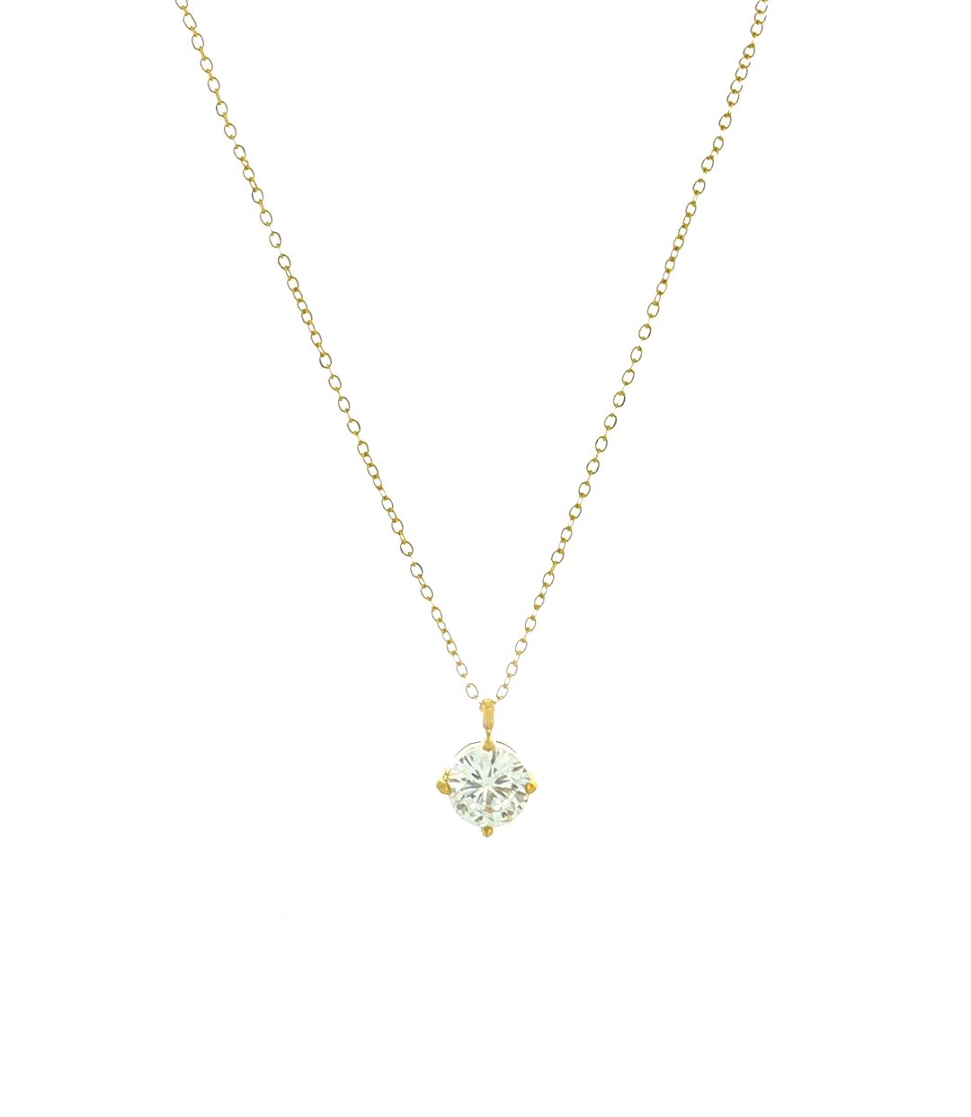 Collier solitaire ras de cou en acier inoxydable doré 