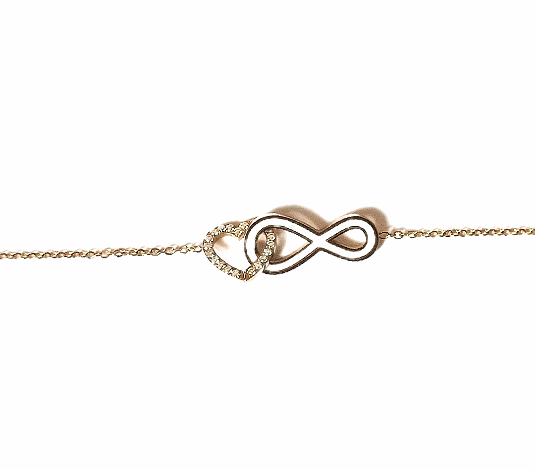 Bracelet cœur infini en acier inoxydable 