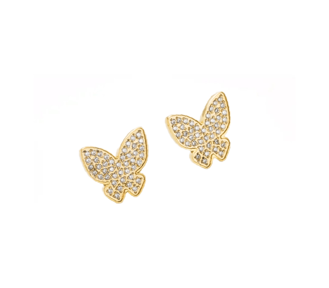 Boucles d'oreilles puces papillon 