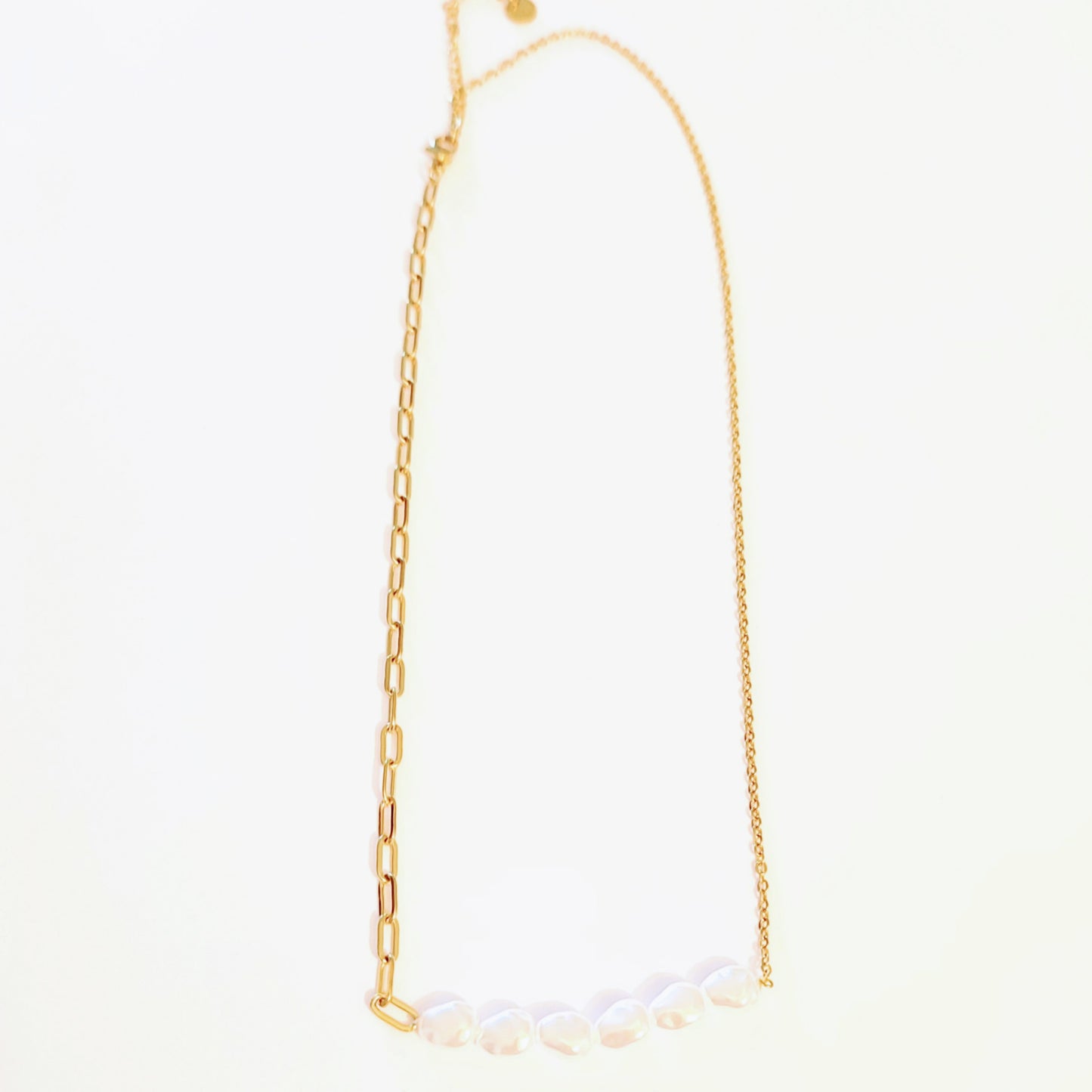 Collier chaine et perles 