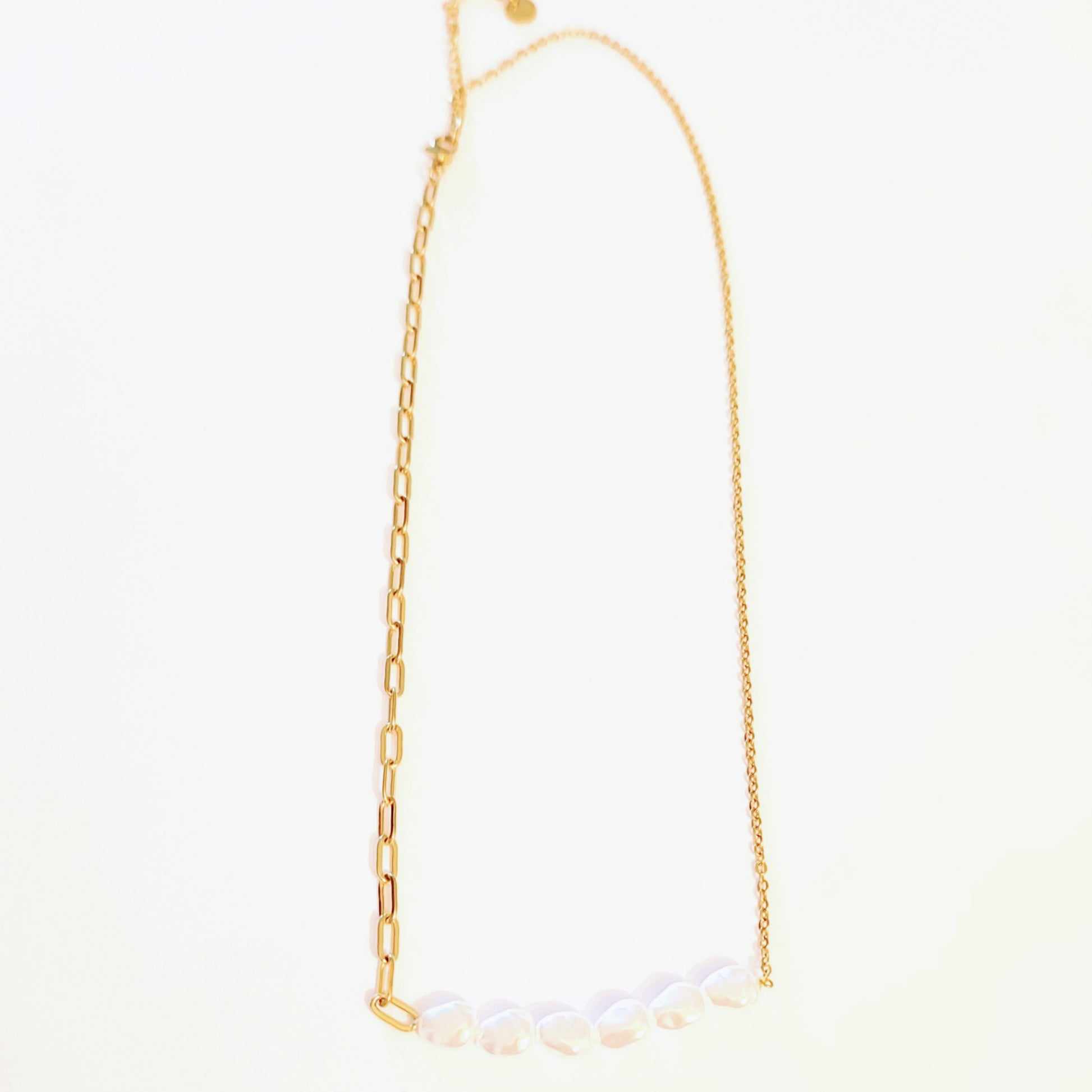 Collier chaine et perles 