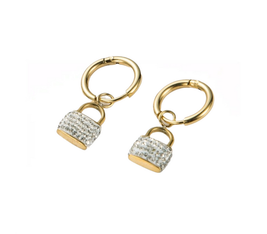 Boucles d'oreilles Cadenas sertis zircon