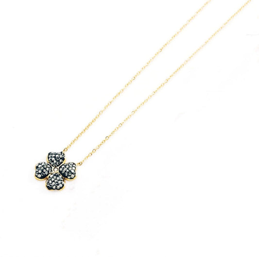 collier-trfle-strass-en-acier-inoxydable